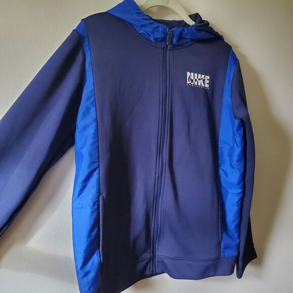Nike Sportswear Womens XL Full Zip Hooded Jacket Navy And Royal Blue Activewear - Picture 2 of 11